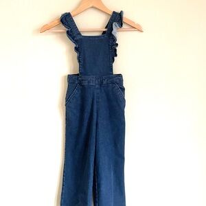 Hanna Andersson Blue Denim Ruffle Jumpsuit